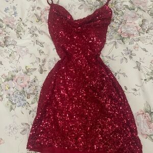 Sparkling Red Sequin Dress